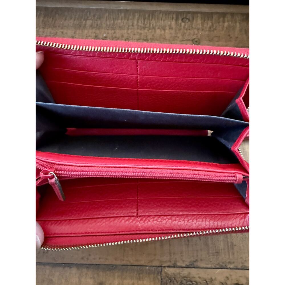 Gucci Soho Wallet Women's Red Leather Zip Around Tassel GG Logo W/COA - Picture 11 of 14